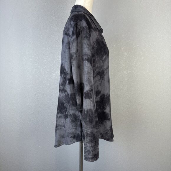 Rails Womens Hunter Long Sleeve Button Up Top Shirt Size L Charcoal Tie Dye - Picture 7 of 10